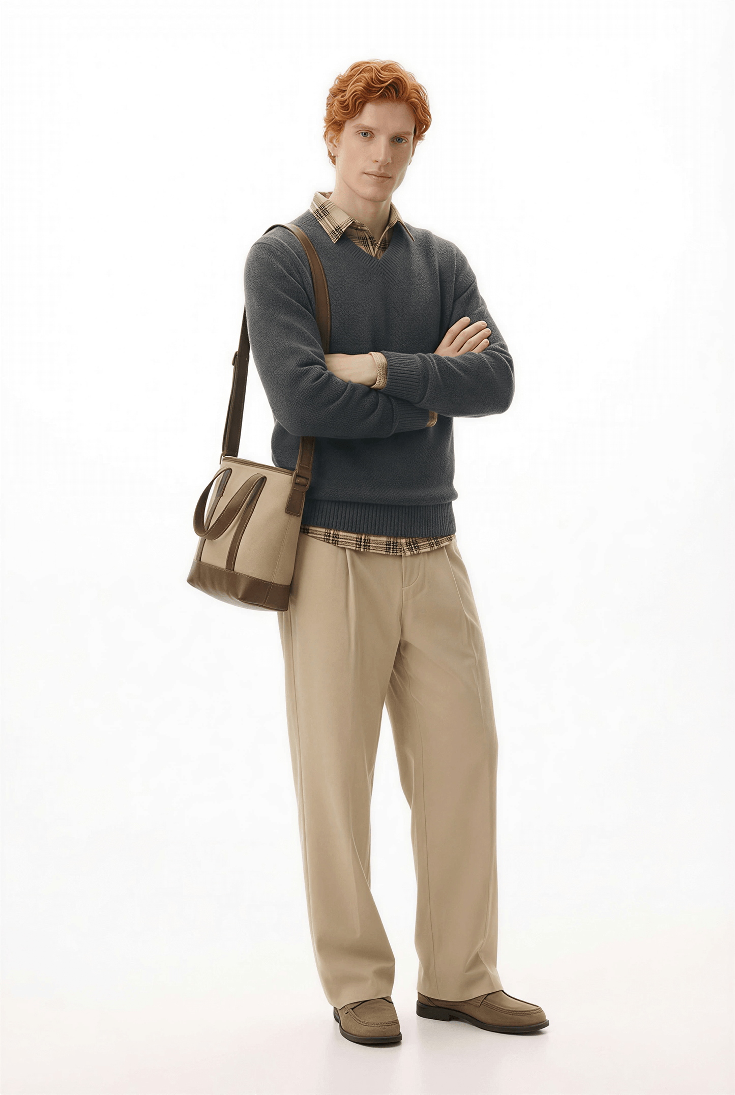 The Heavyweight 400g Premium Wool V-Neck Sweater - Charcoal Grey