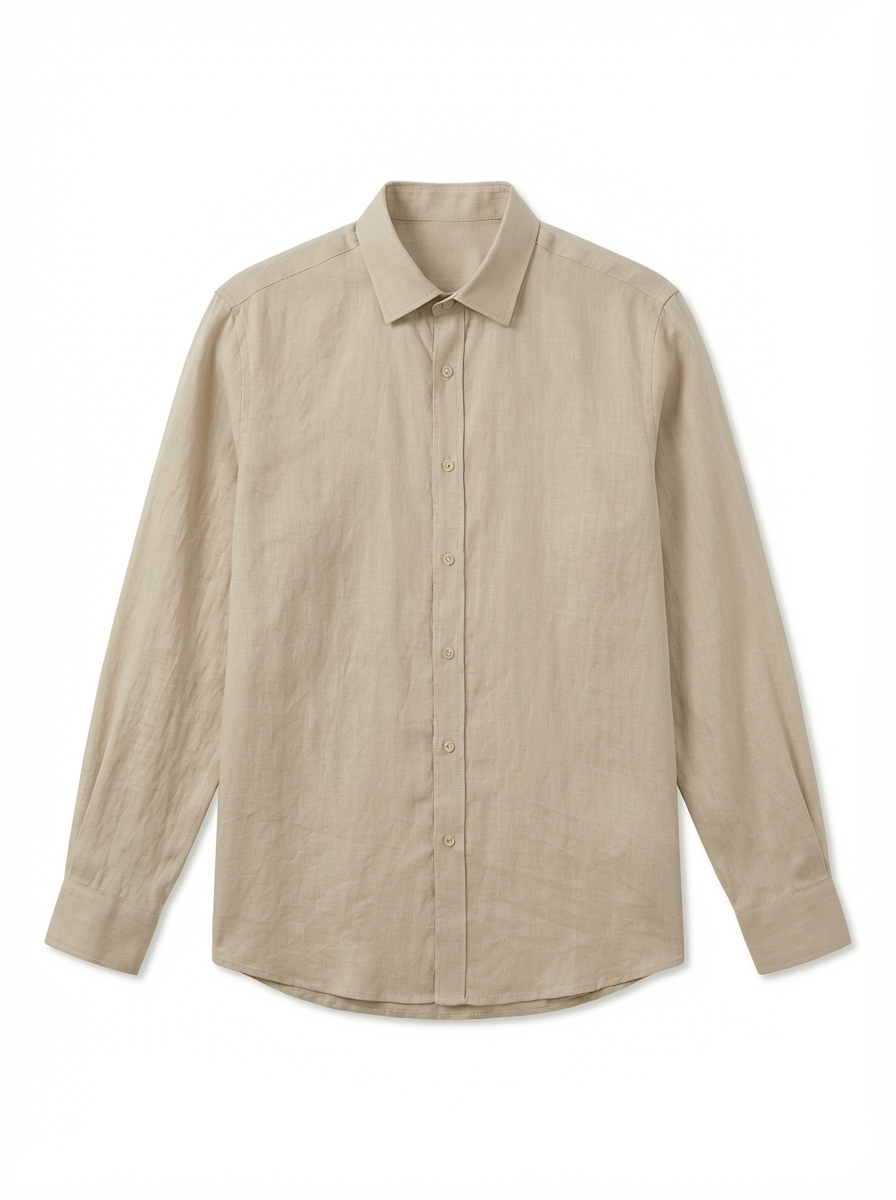 The 'Winter Sun' 100% Linen Shirt - Sand Dune