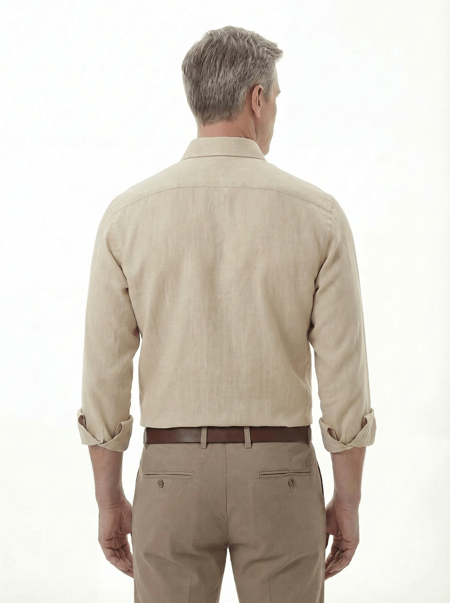 The 'Winter Sun' 100% Linen Shirt - Sand Dune