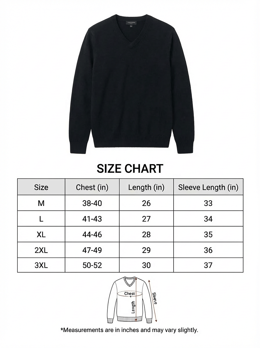 The Heavyweight 400g Pure Wool V-Neck Sweater - Midnight Black